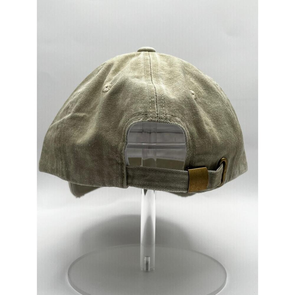 Fabric Washed US Flag Hat Khaki Made in USA Adjustable Dad Cap vintage style New - Picture 4 of 7
